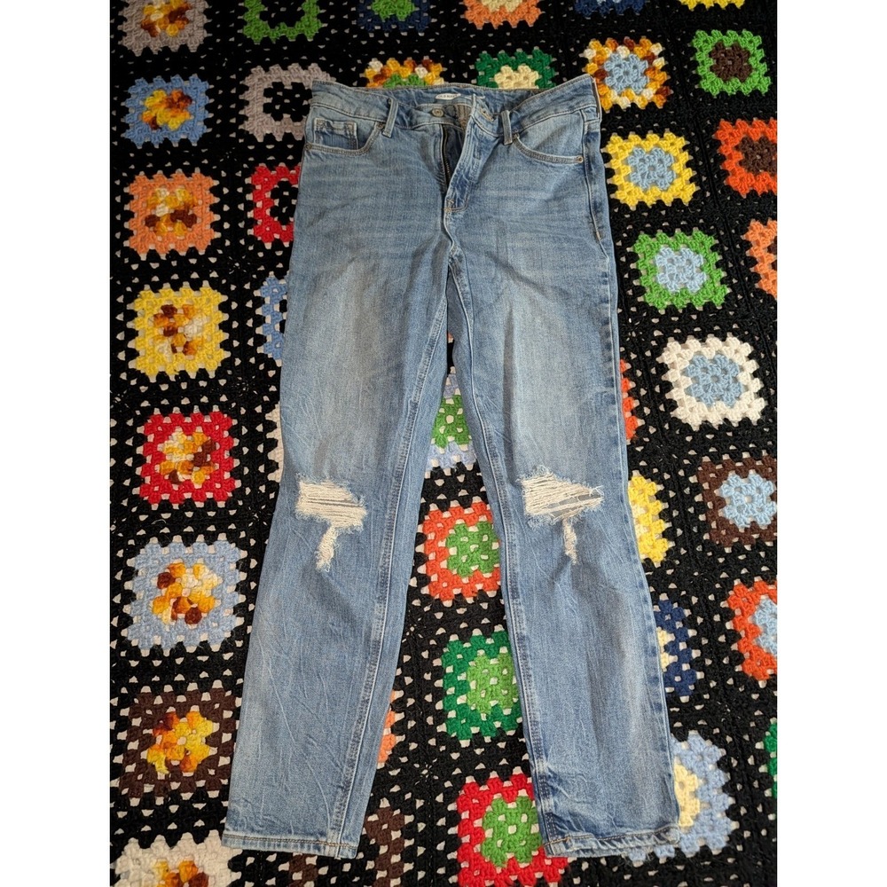 Old Navy‎ Women's Size 4 Straight High Rise Distressed Stretch Jeans 27x26